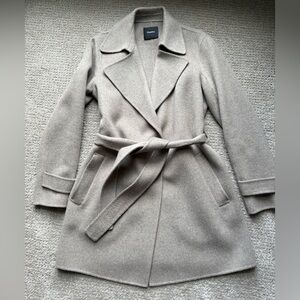 Theory Oakland Double Face Wool Belted Trench Coat